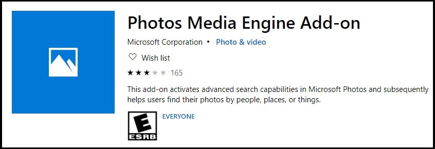 Photos Media Engine add-on