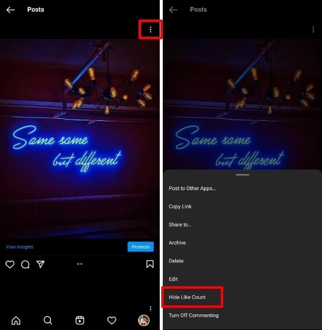 Hide Likes on Instagram