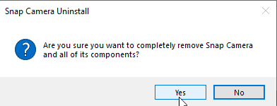 Uninstall Snap Camera in Windows