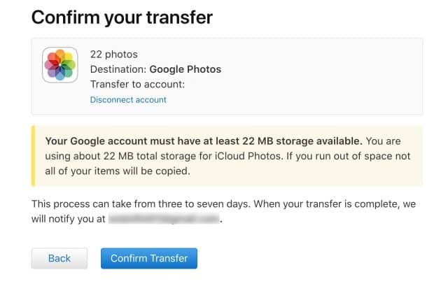 Transfer iCloud Photos to Google Photos