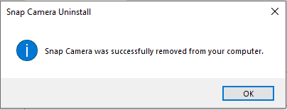 Uninstall Snap Camera in Windows