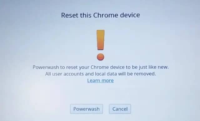 Chromebook Factory Reset