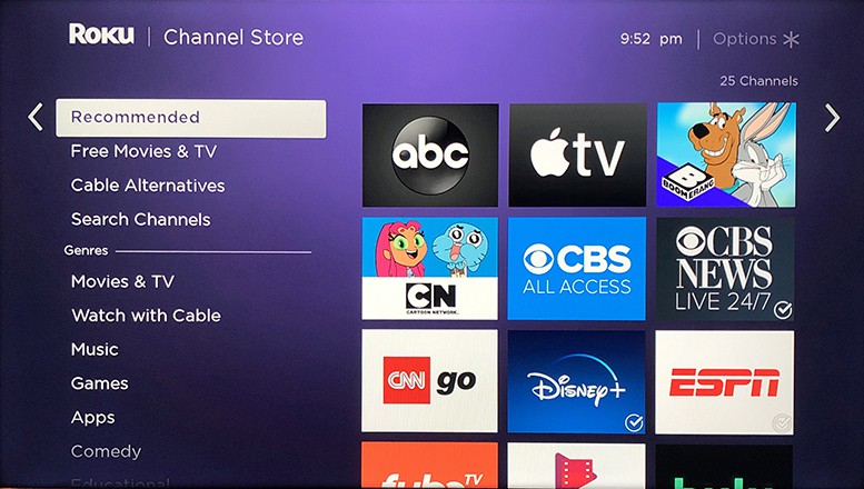 Apps on Roku