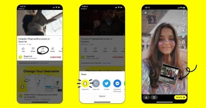 Share YouTube Videos on Snapchat