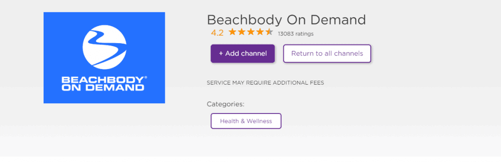 Beachbody on Demand on Roku