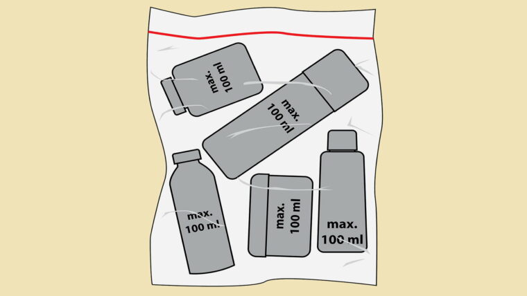 Take Minimal Liquids in Clear Bag