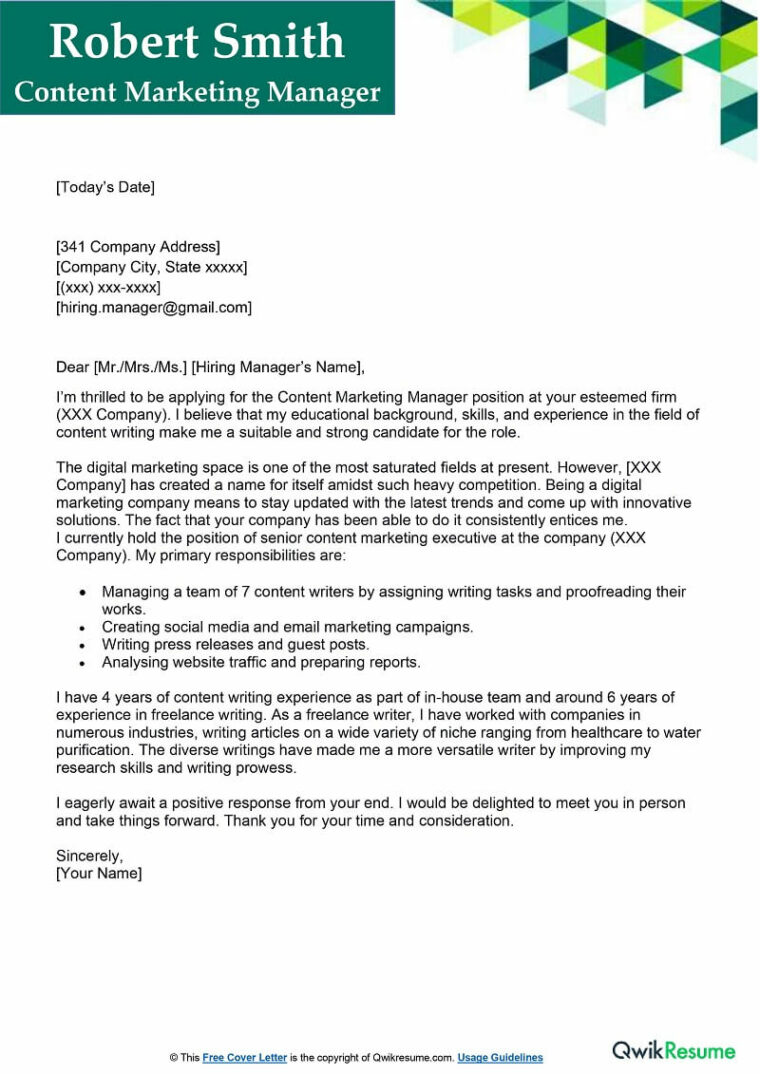 Template 7 Marketing Manager Cover Letter 