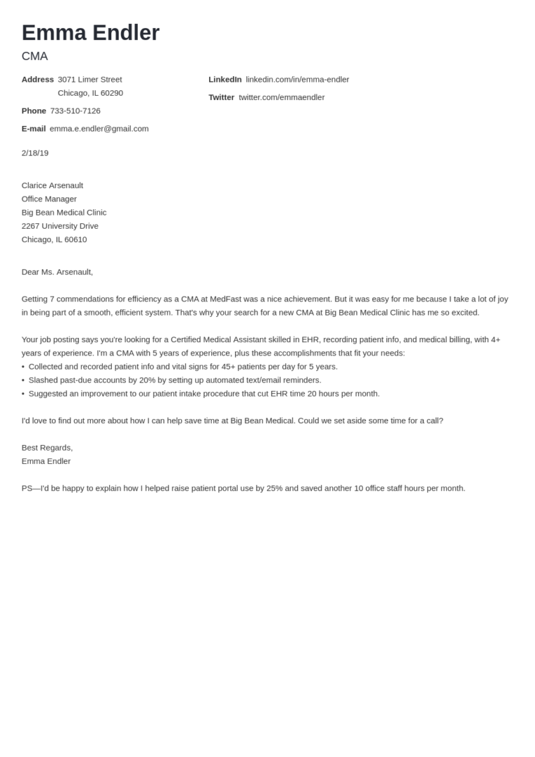 Template 3: Brief and Direct Cover Letter
