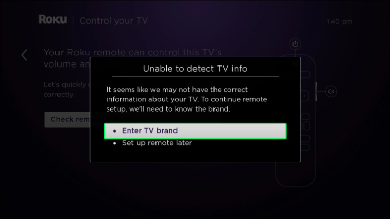 Sync Roku Remote To TV