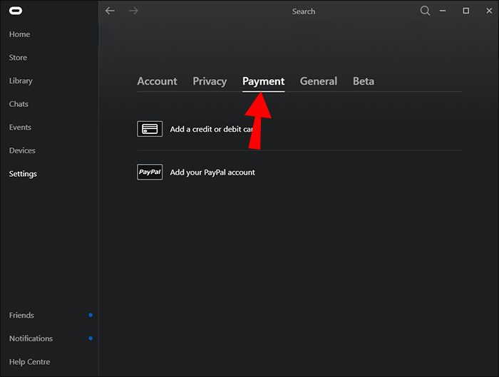 Change Oculus Quest 2 Payment Method