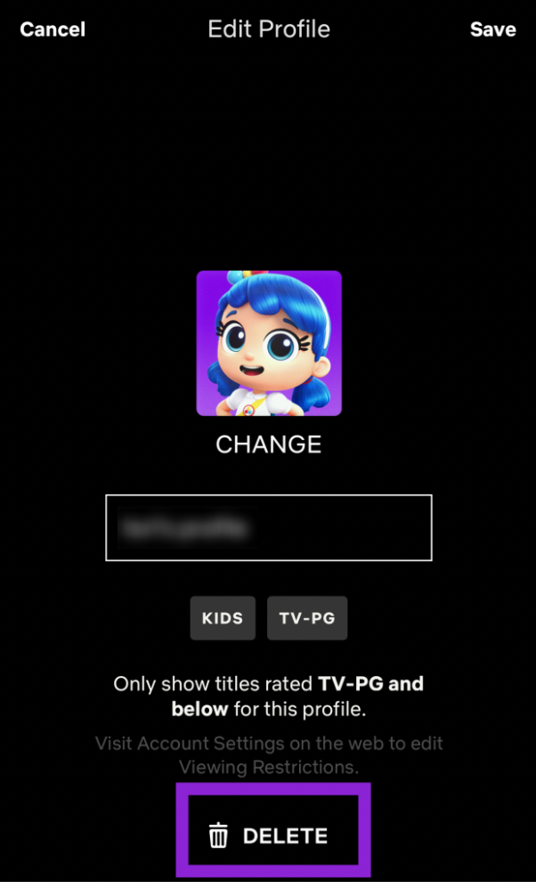 Delete Netflix Profile