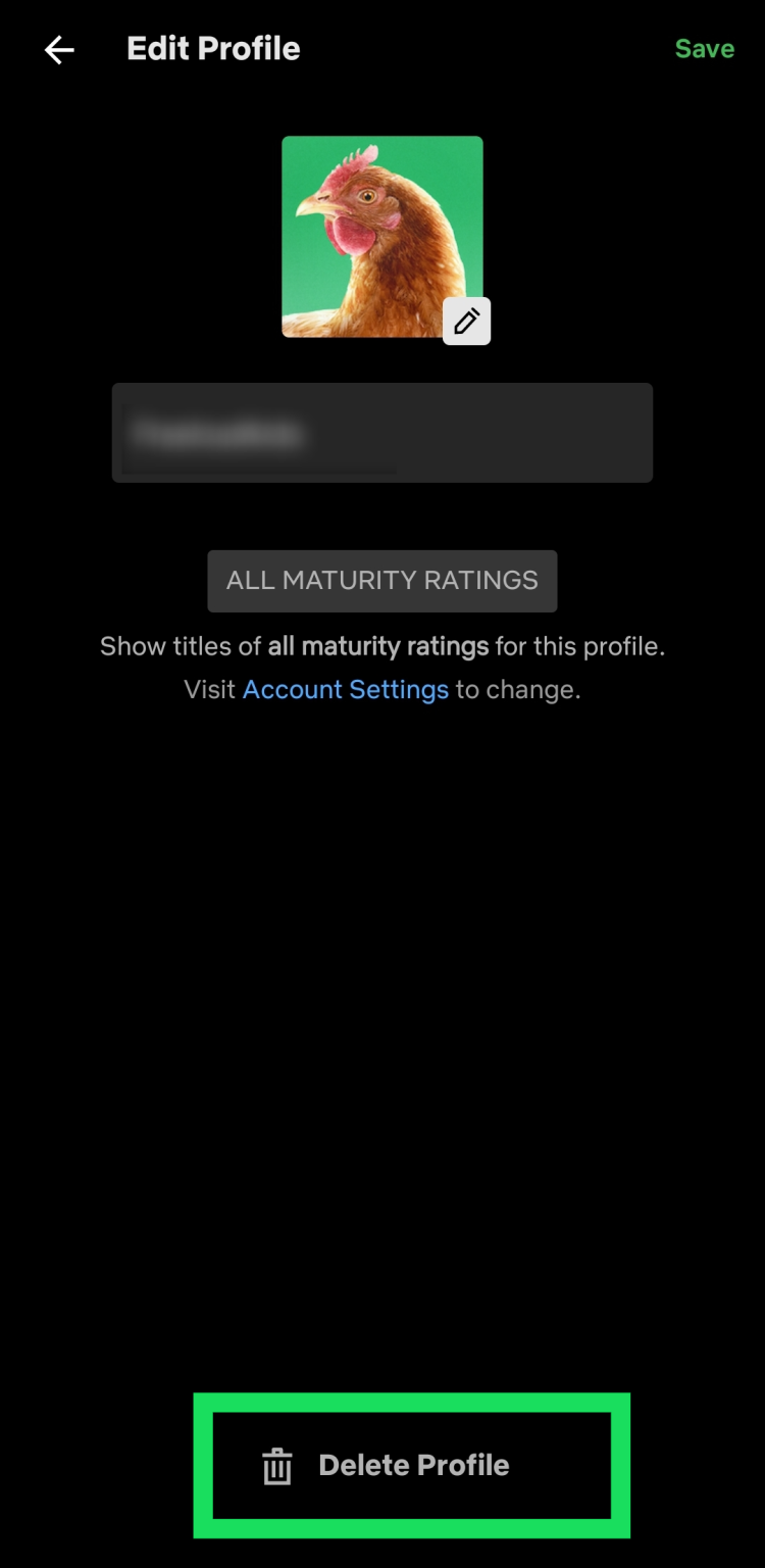 Delete Netflix Profile