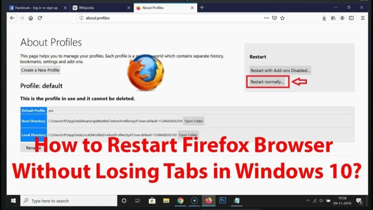 Restart Mozilla Firefox