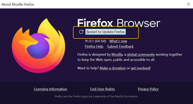 Upgrade Firefox to a Latest Build