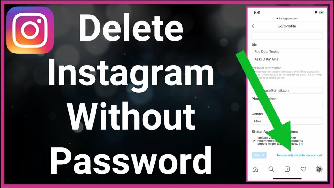 how to delete an instagram account