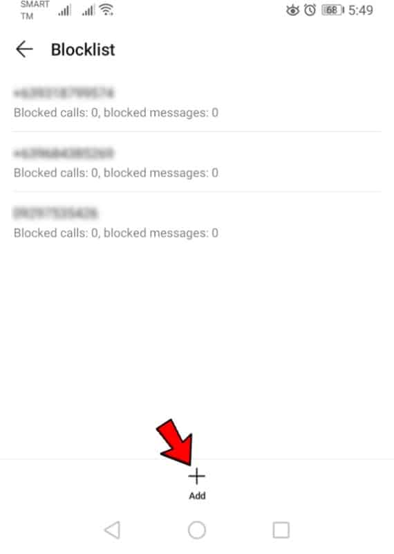 View All Blocked Numbers