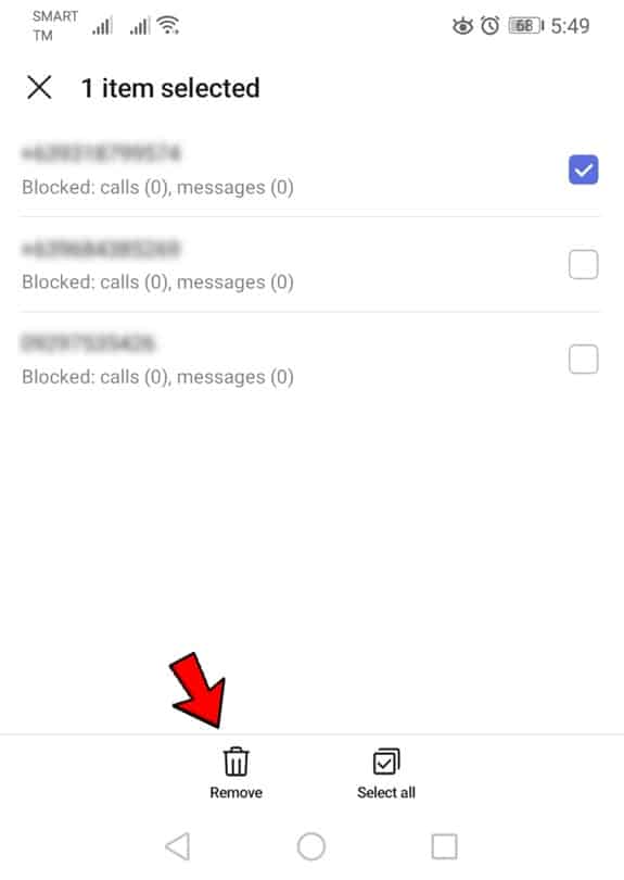 View All Blocked Numbers