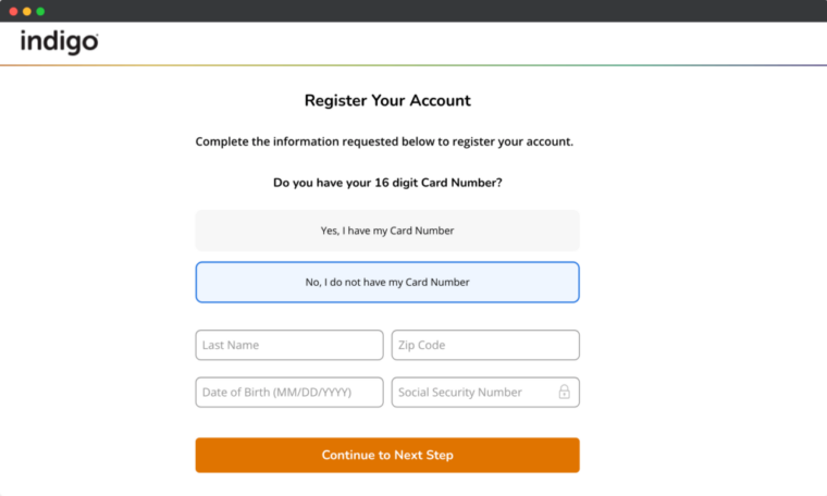 MyIndigoCard Login