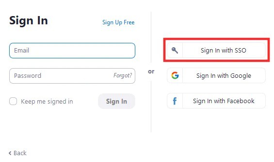 Zoom SSO Login