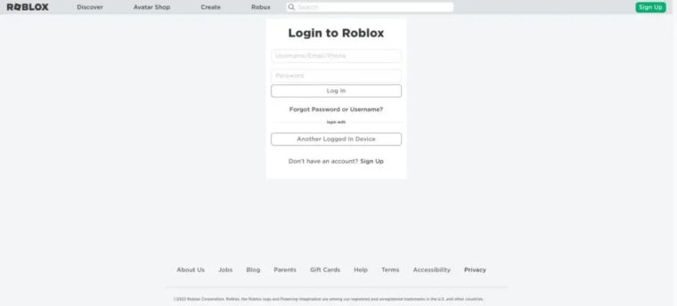 Roblox Login