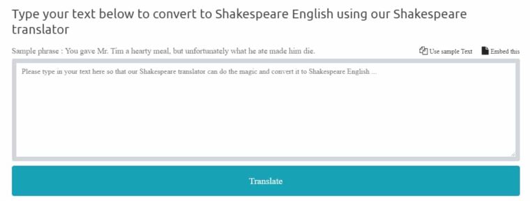 Shakespeare Translator