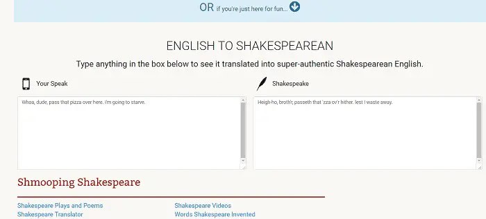 Shakespeare Translator