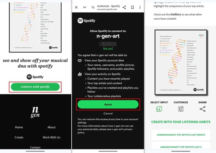 Spotify DNA Chart